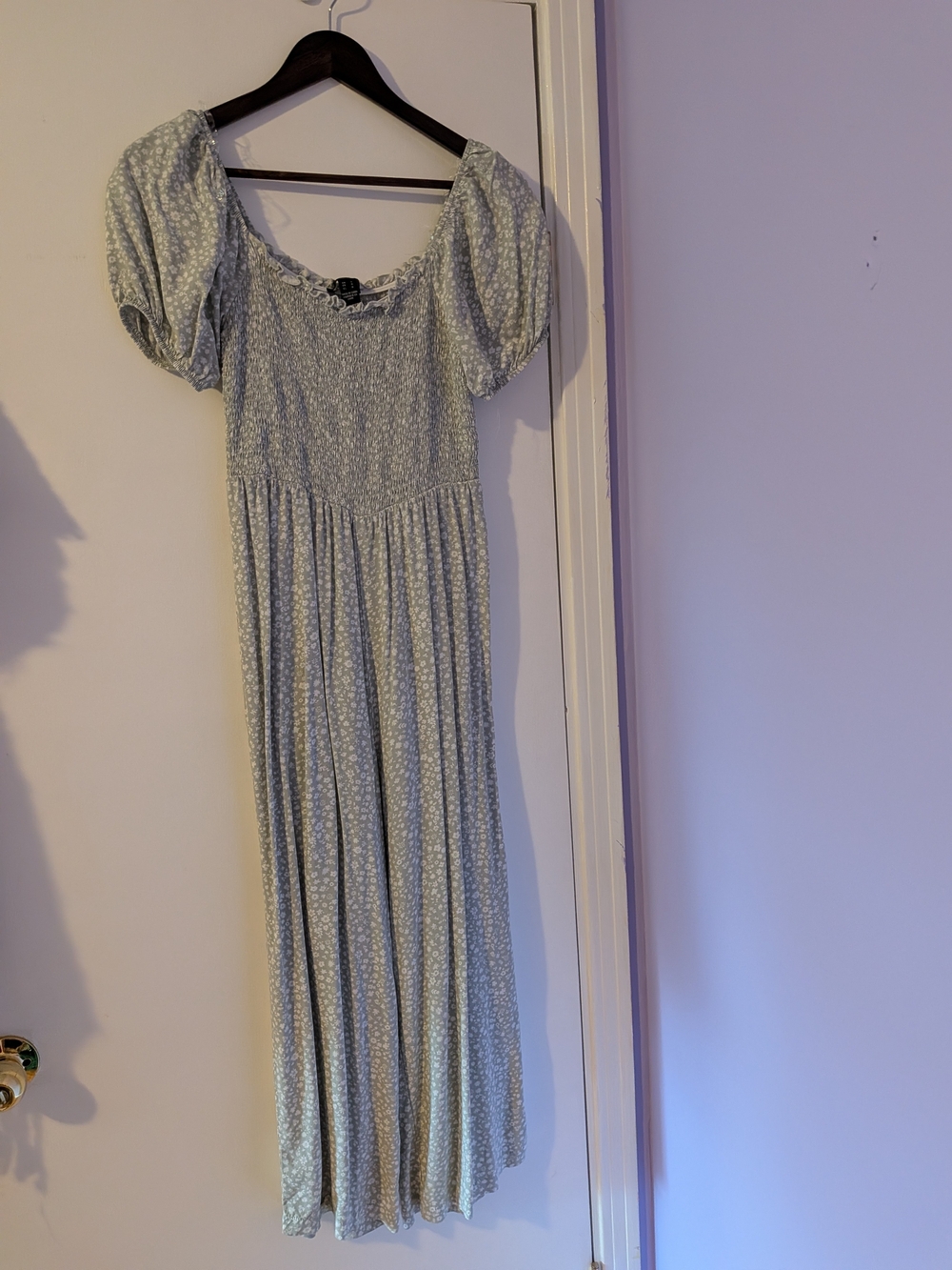 Sage Green Floral Puff Sleeve Jumpsuit